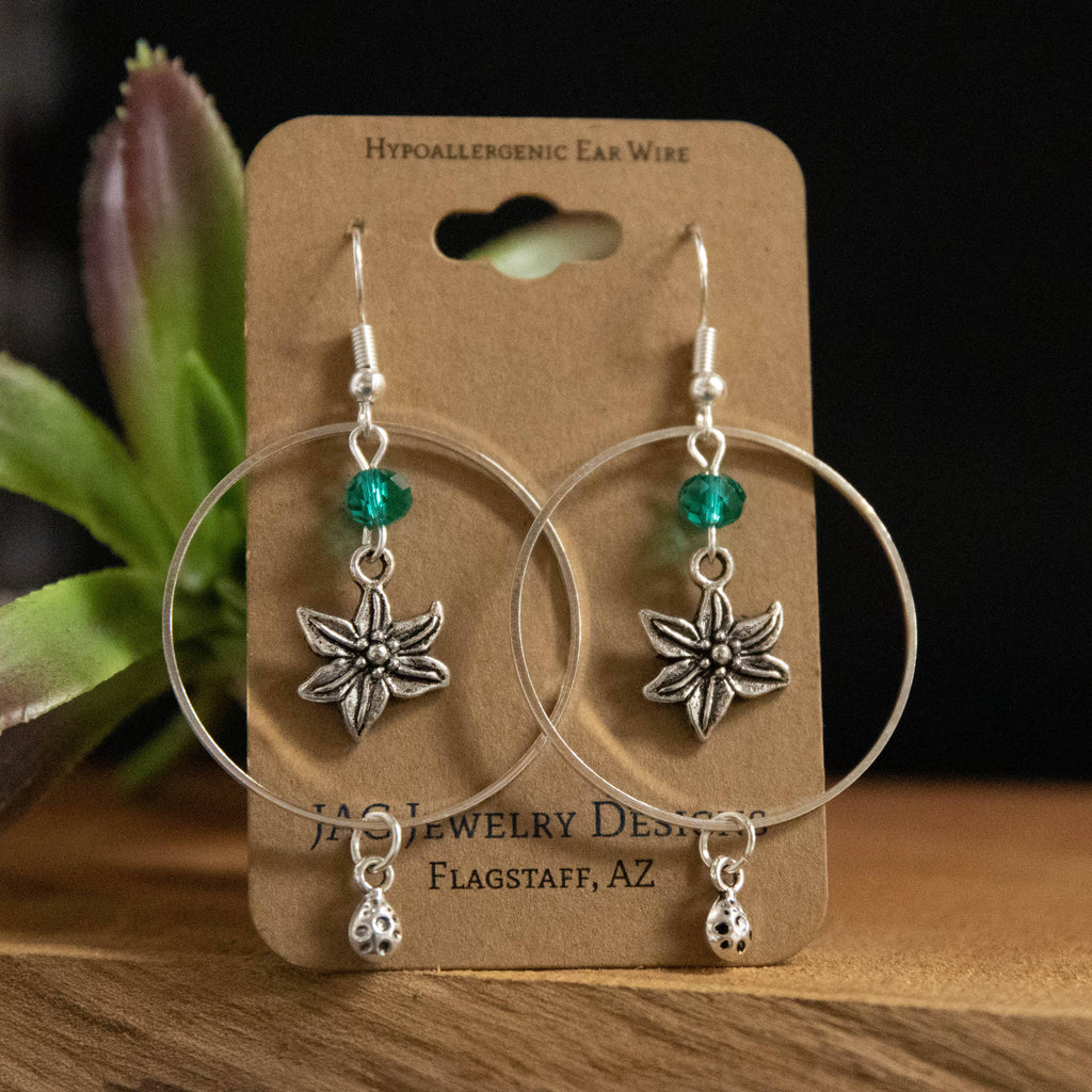 Floral Hoop Earrings