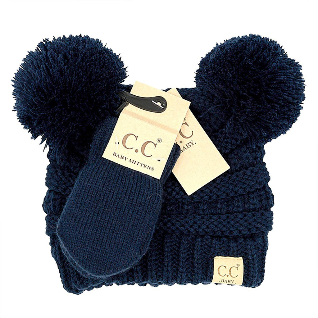 CC Baby Pom Pom Beanie and Mittens Set ( BABY-SET-4 )