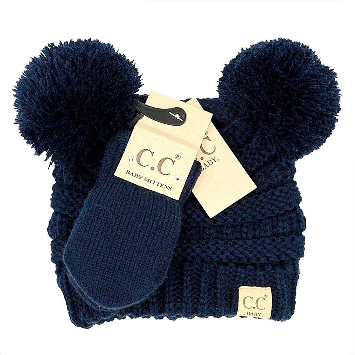 CC Baby Pom Pom Beanie and Mittens Set ( BABY-SET-4 )