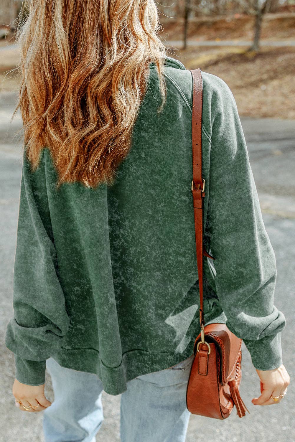 Casual Vintage Washed Flap Pocket Button Shacket