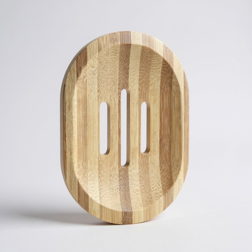 Eco-Friendly Bamboo Soap Dish – Self-Draining Wooden Holder