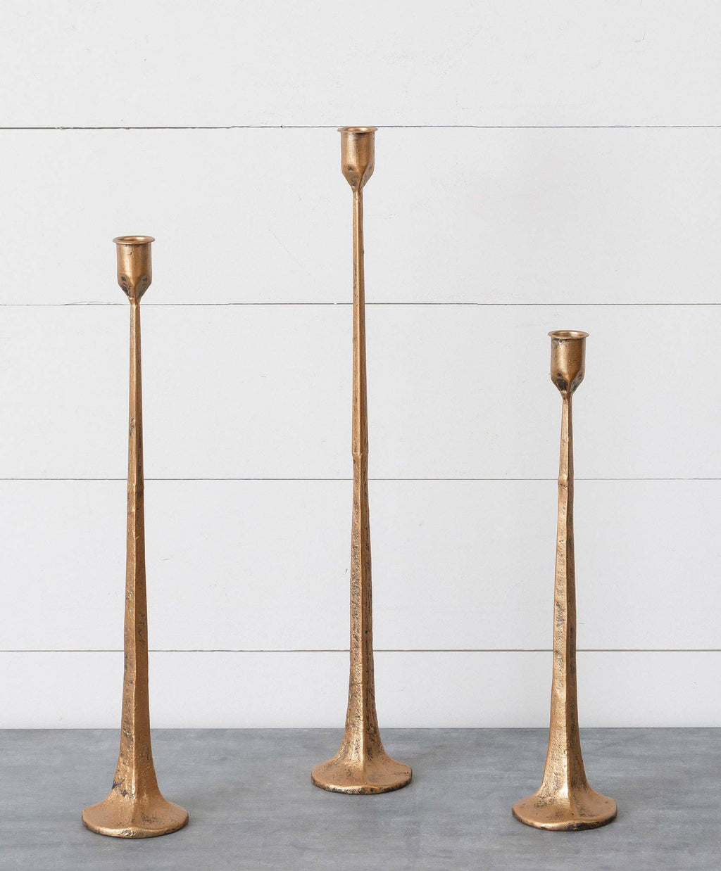 Hand Forged Metal Candle Holders, Copper