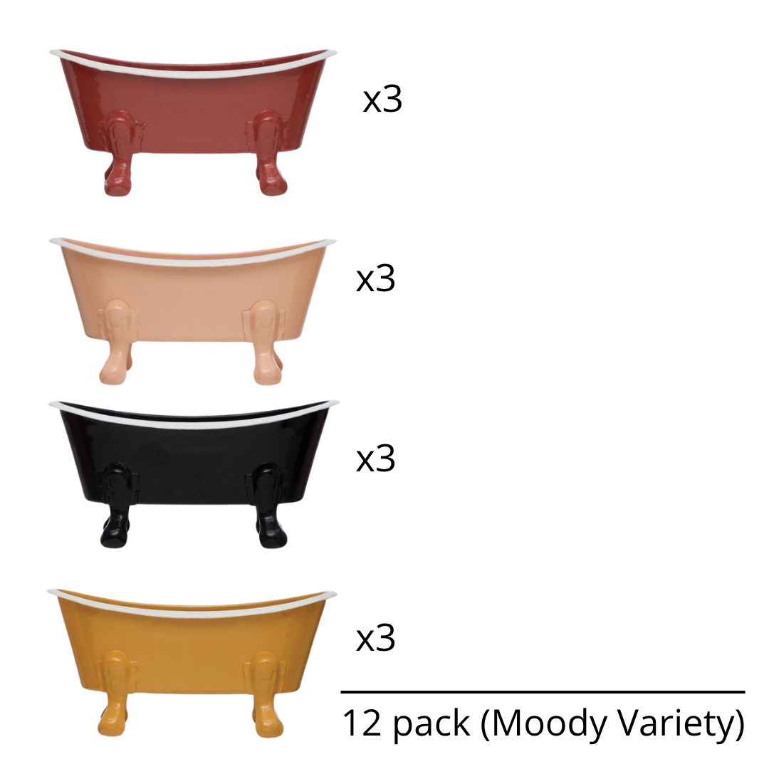 Antique Bathtub Soap Dish 12-Pack, White or Multi-Colored