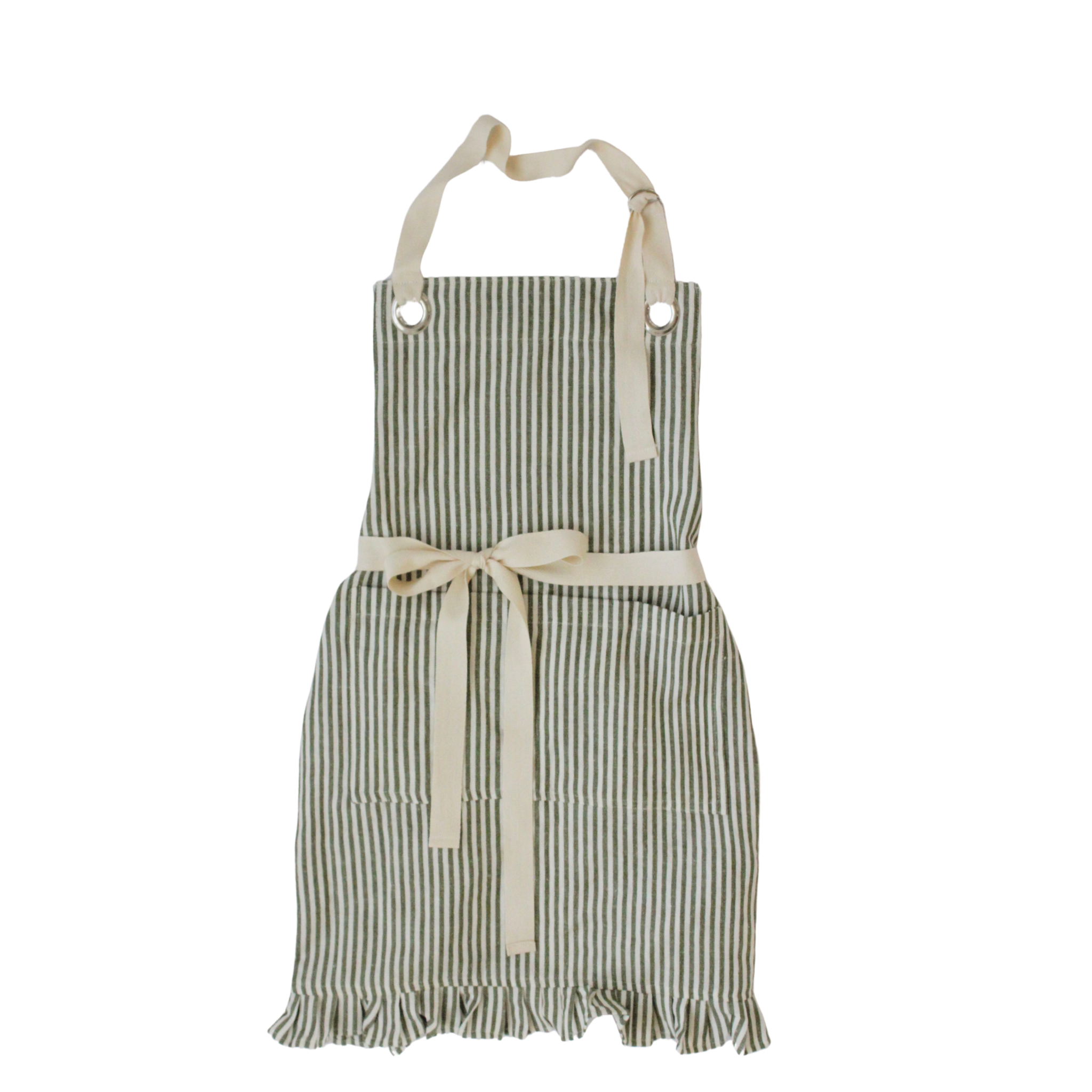 Ruffle Pin Stripe Apron