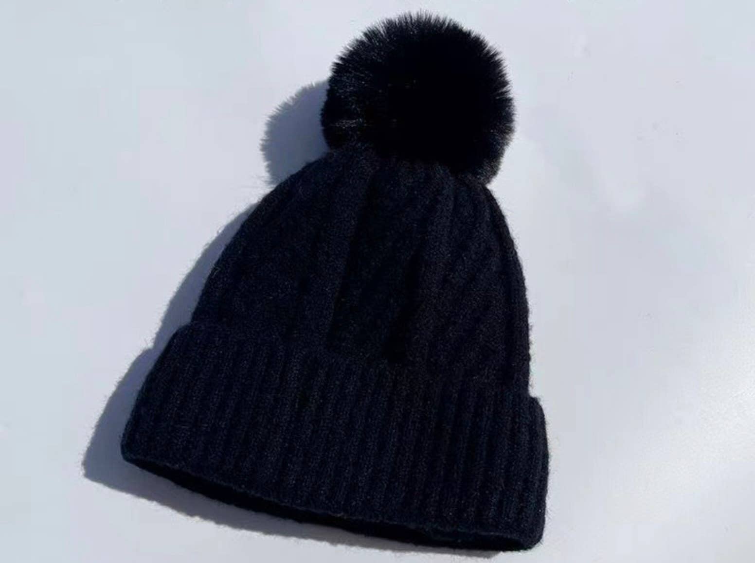Fuzzy Knitted Pom Beanie Hats - JINSA