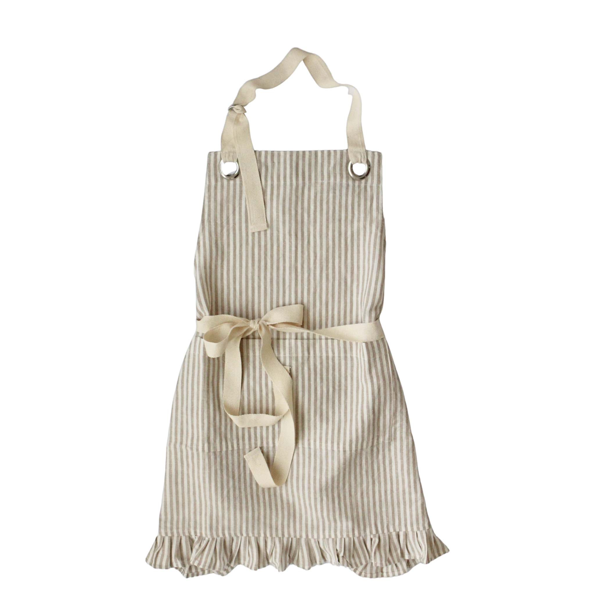 Ruffle Pin Stripe Apron