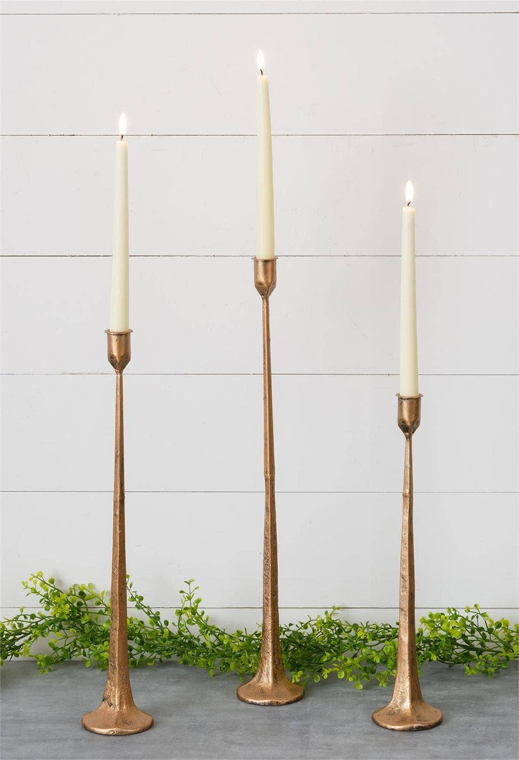 Hand Forged Metal Candle Holders, Copper