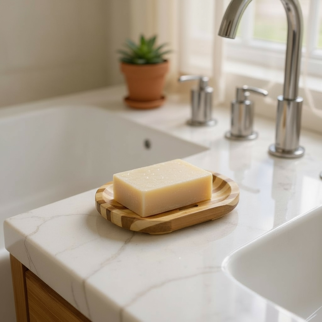 Eco-Friendly Bamboo Soap Dish – Self-Draining Wooden Holder