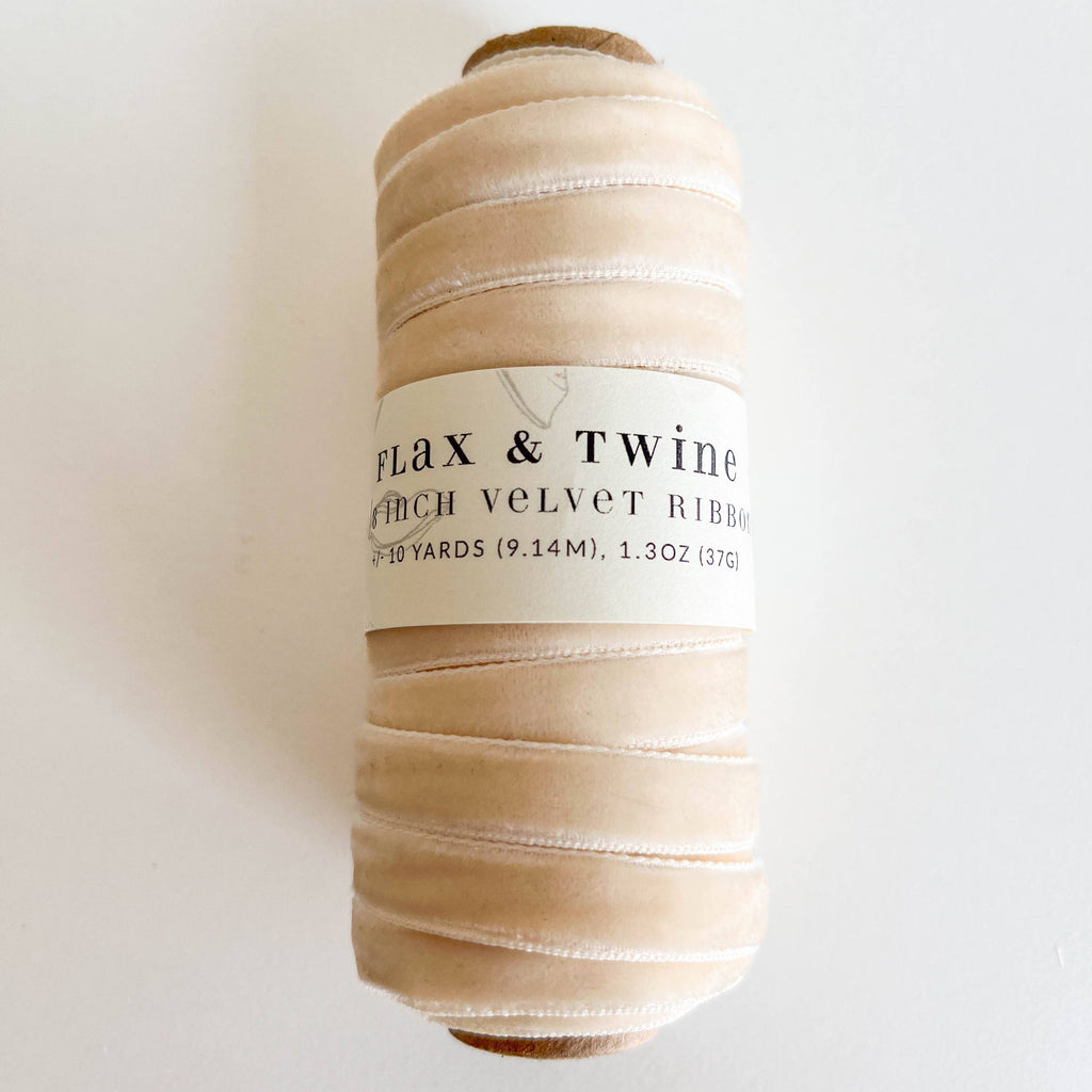 Flax & Twine 3/8" Velvet Ribbon - 10 Yards