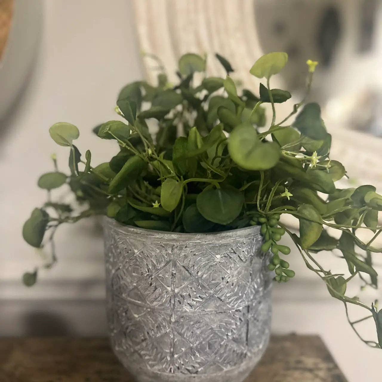 Gray Aboriginal Rhombus Planter