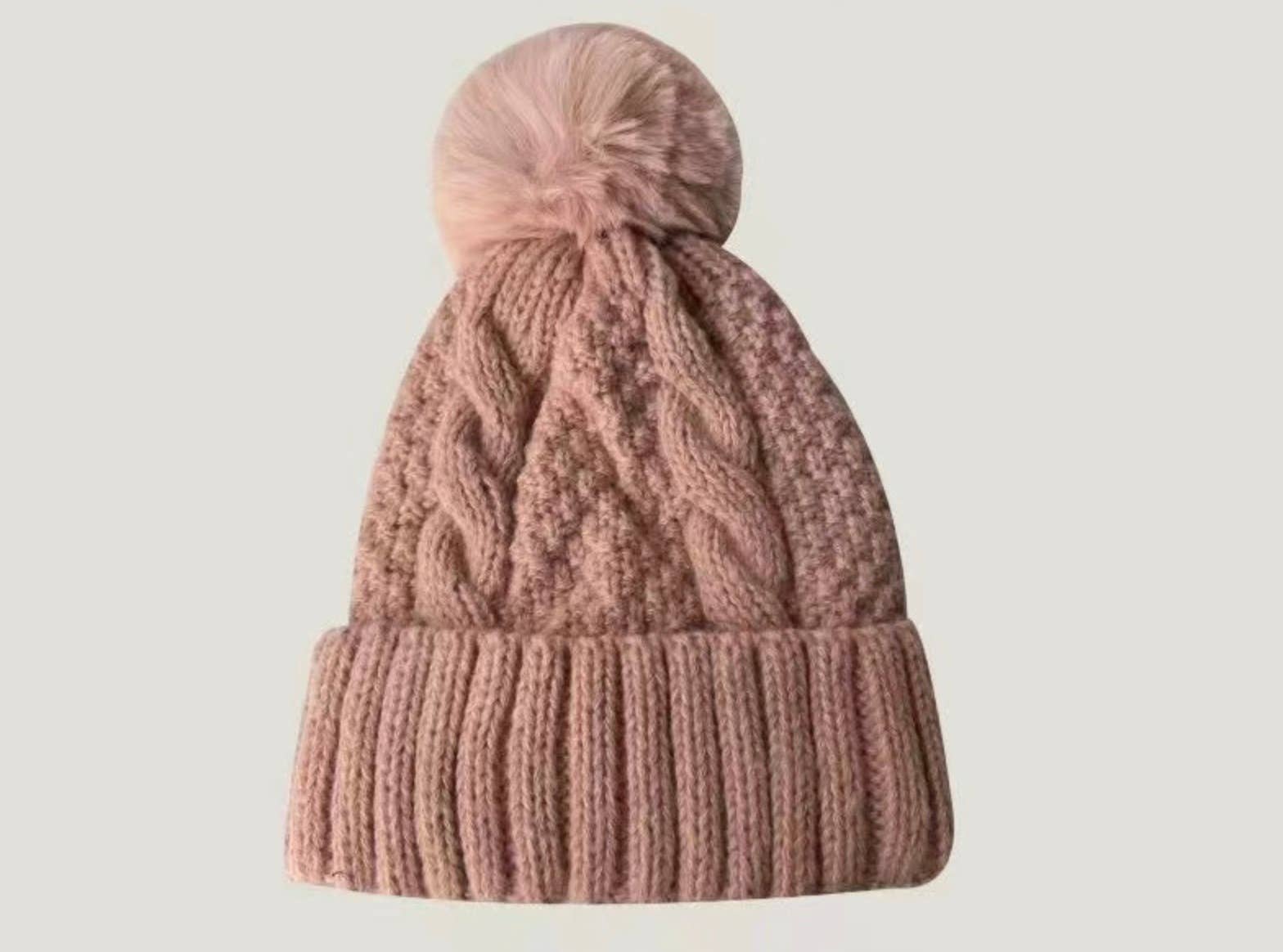 Fuzzy Knitted Pom Beanie Hats - JINSA