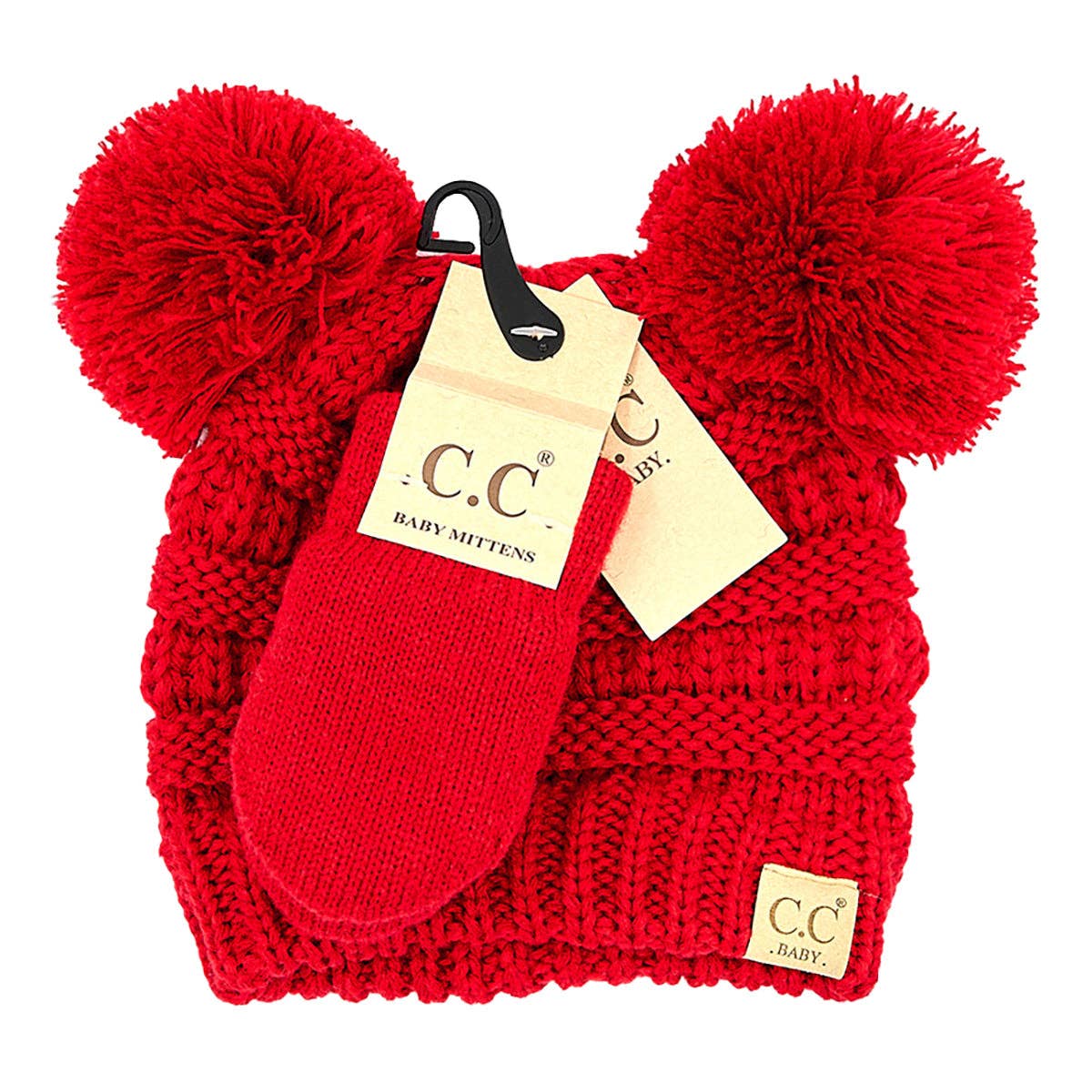 CC Baby Pom Pom Beanie and Mittens Set ( BABY-SET-4 )