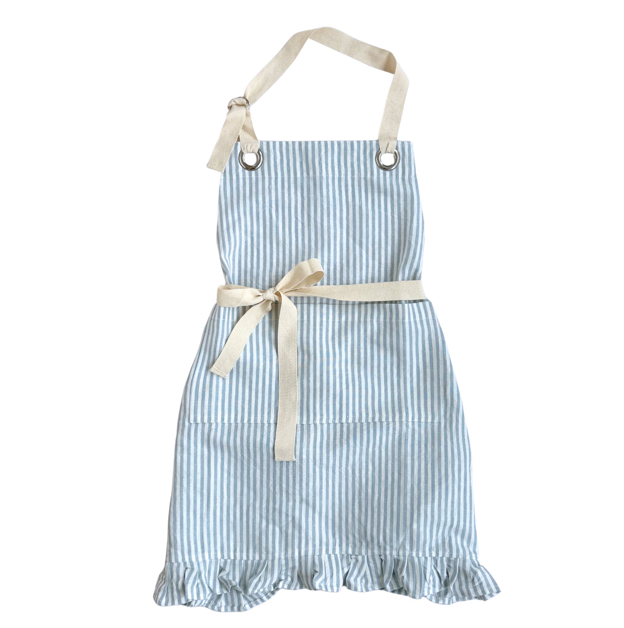 Ruffle Pin Stripe Apron