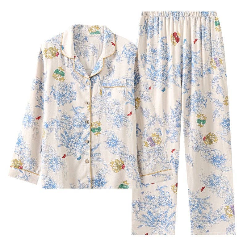 Printed Long Sleeve Pajama Set