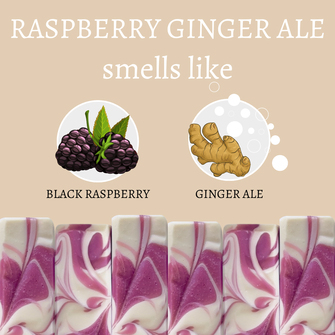 Raspberry Ginger Ale Vegan Handmade Bar Soap - 4oz