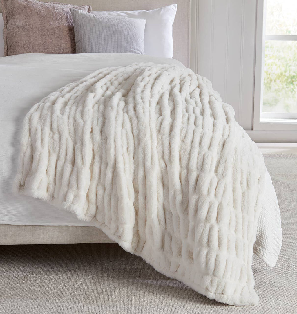 Luxury Heavyweight Ruched Throw Blankets 50" x 60"