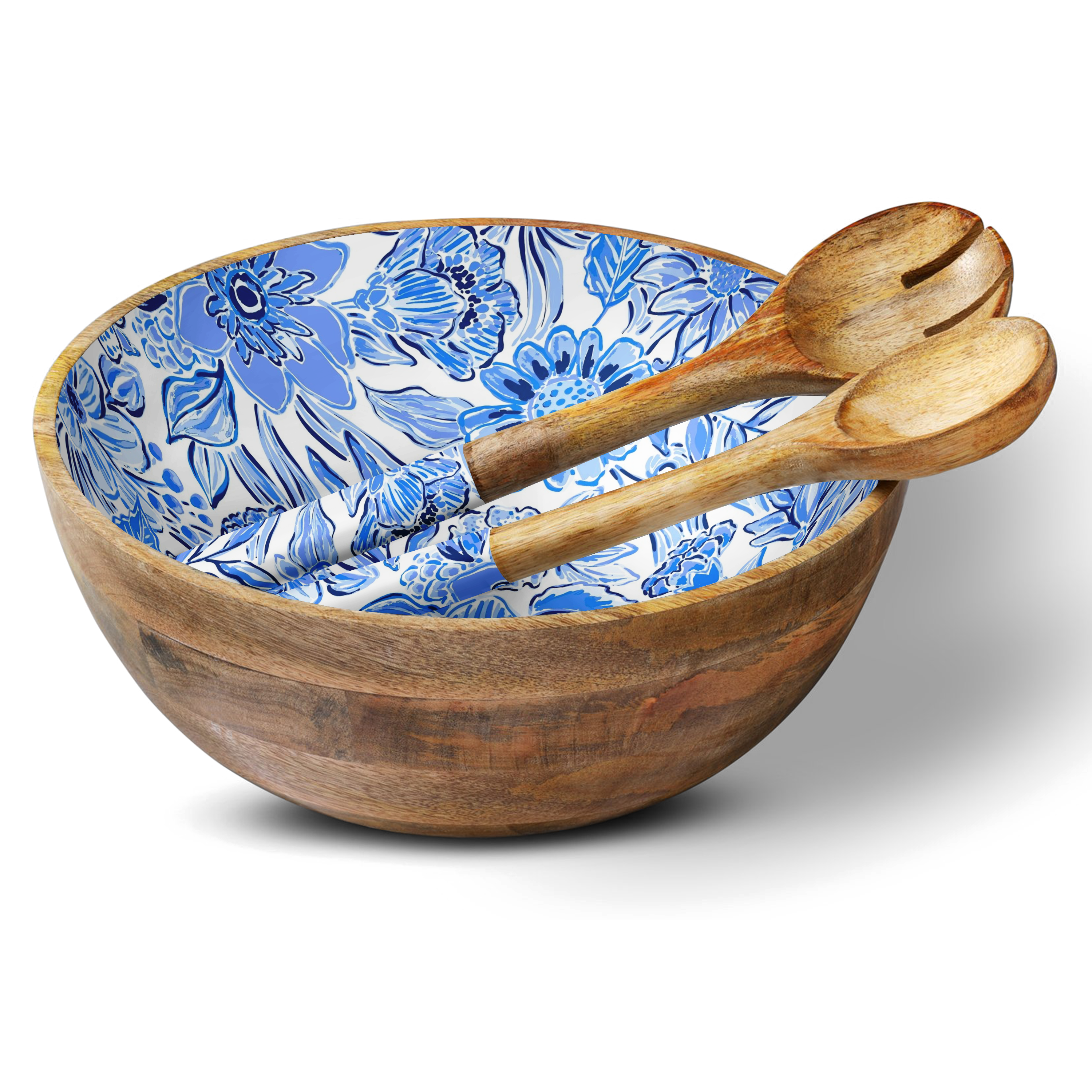 Blue Floral 12" Decorative Bowl