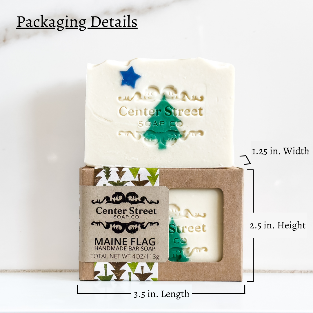 Maine Flag Vegan Handmade Bar Soap - 4oz
