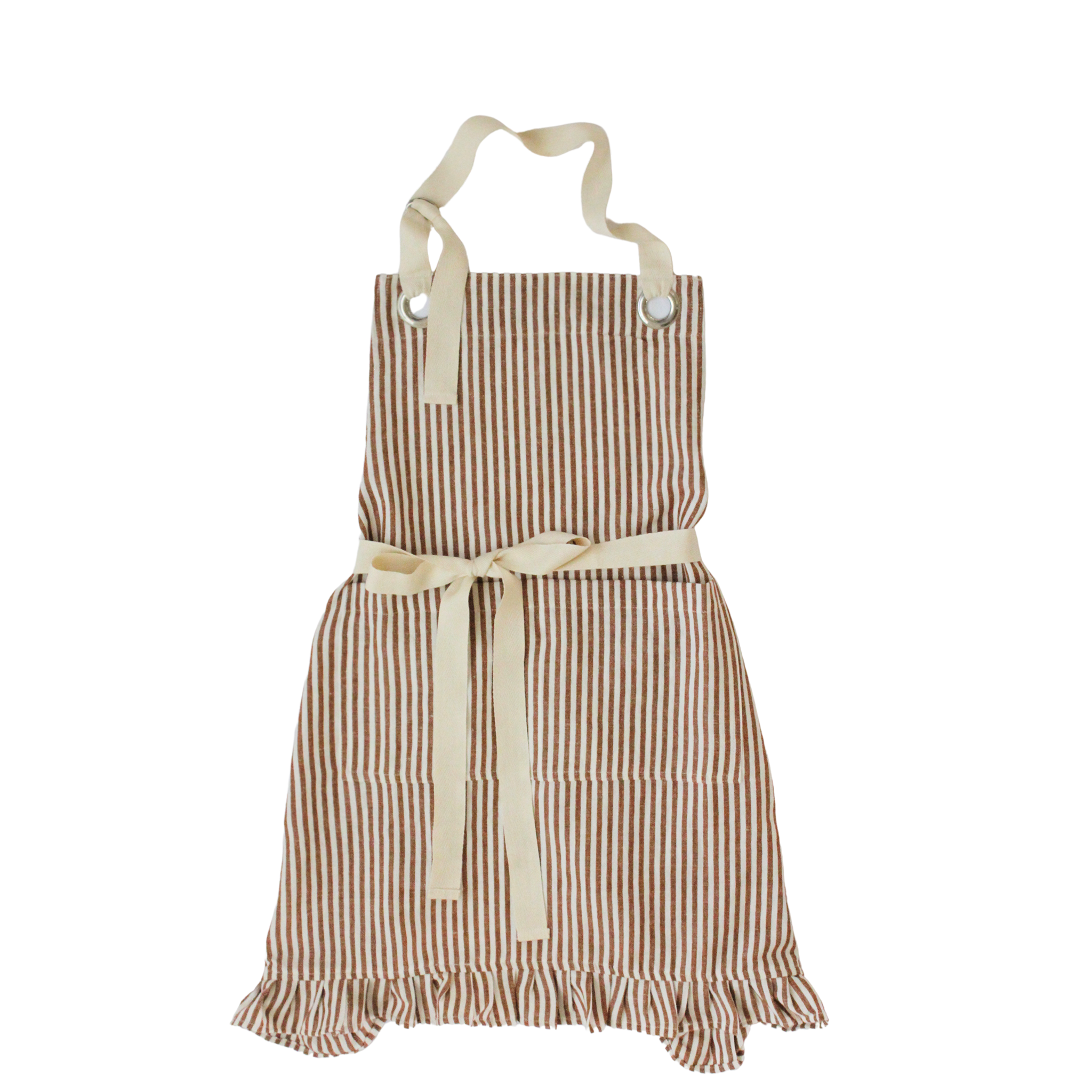 Ruffle Pin Stripe Apron