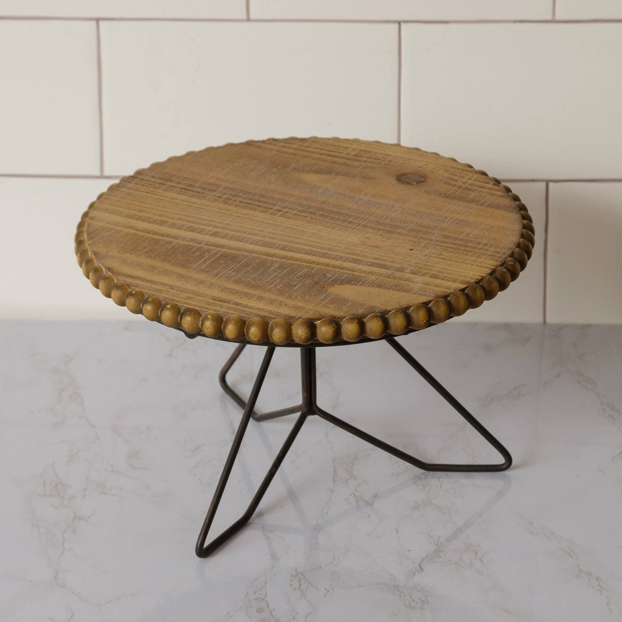 Beaded Wood Stand, Large (PC)