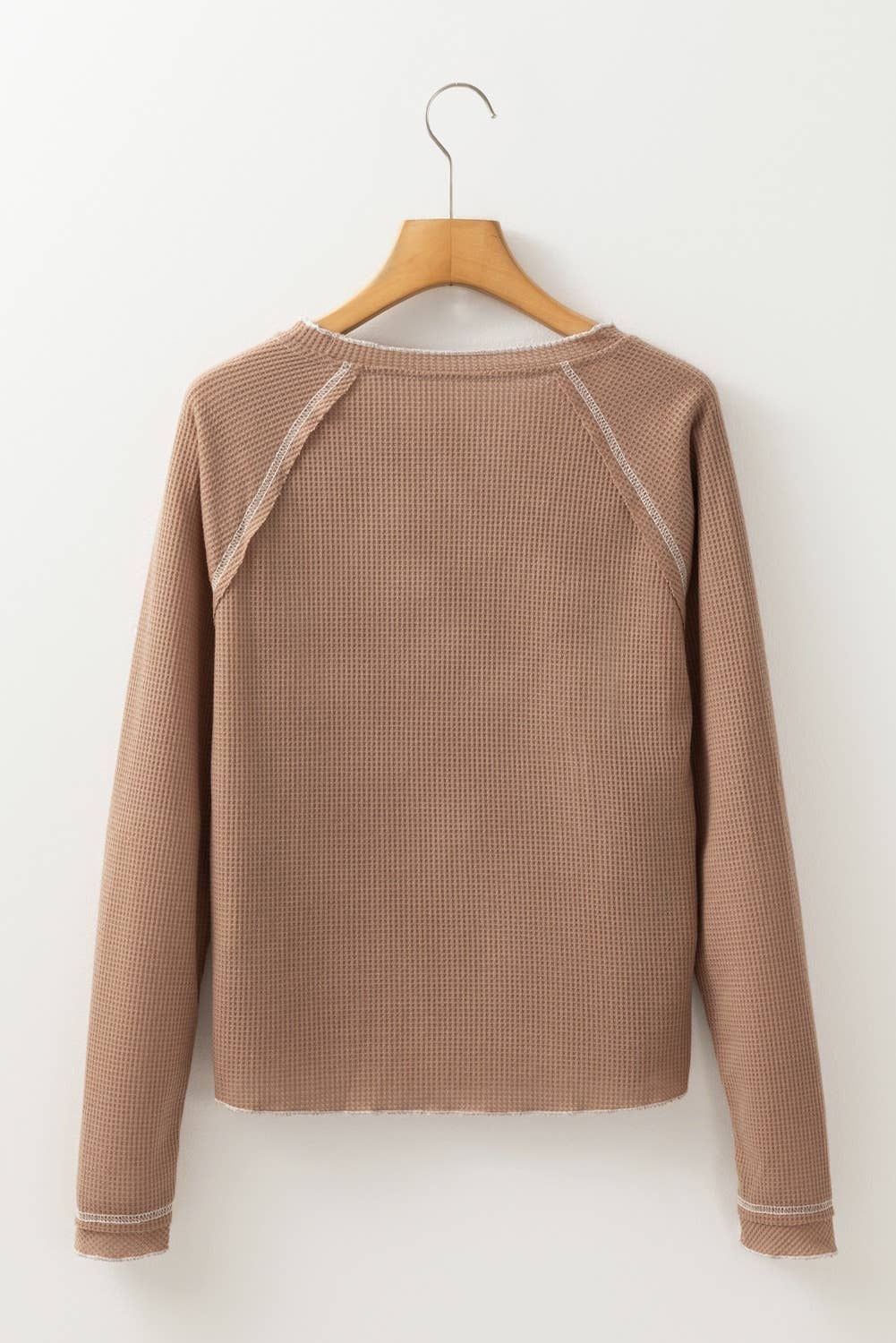 Green Textured Round Neck Long Sleeve Top