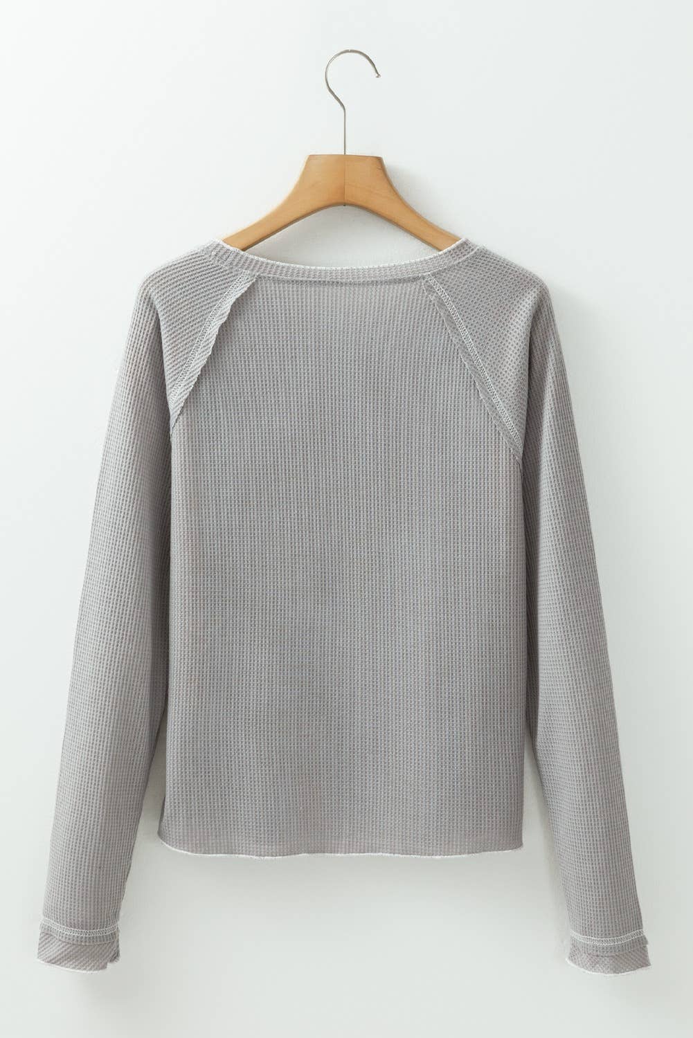 Green Textured Round Neck Long Sleeve Top