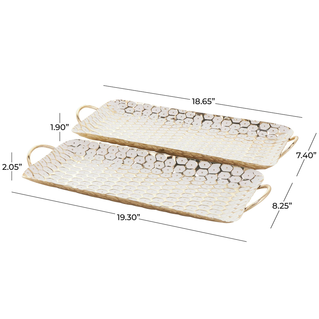 Glam Gold Metal Tray Set