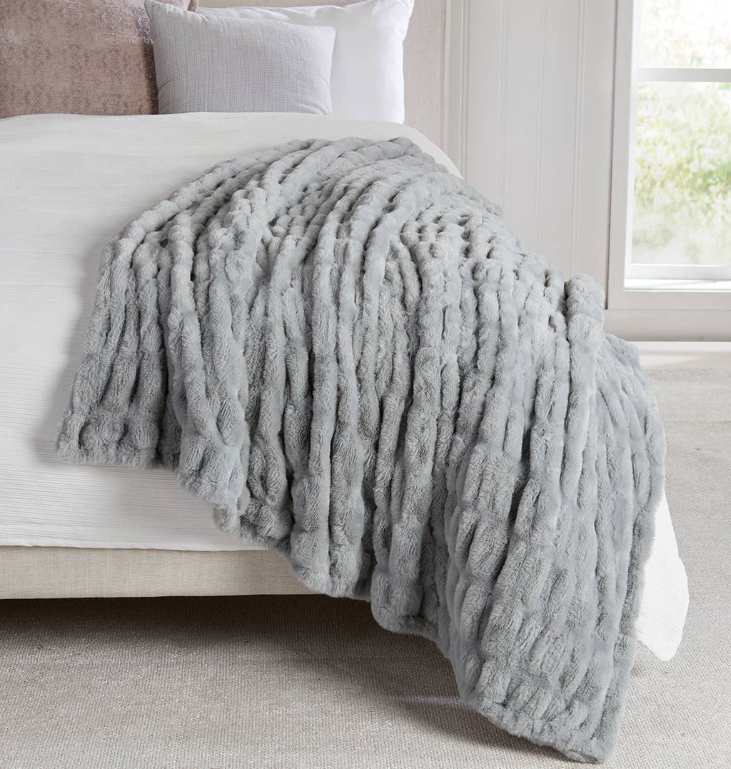 Luxury Heavyweight Ruched Throw Blankets 50" x 60"