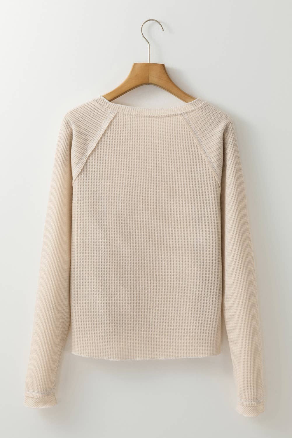 Green Textured Round Neck Long Sleeve Top