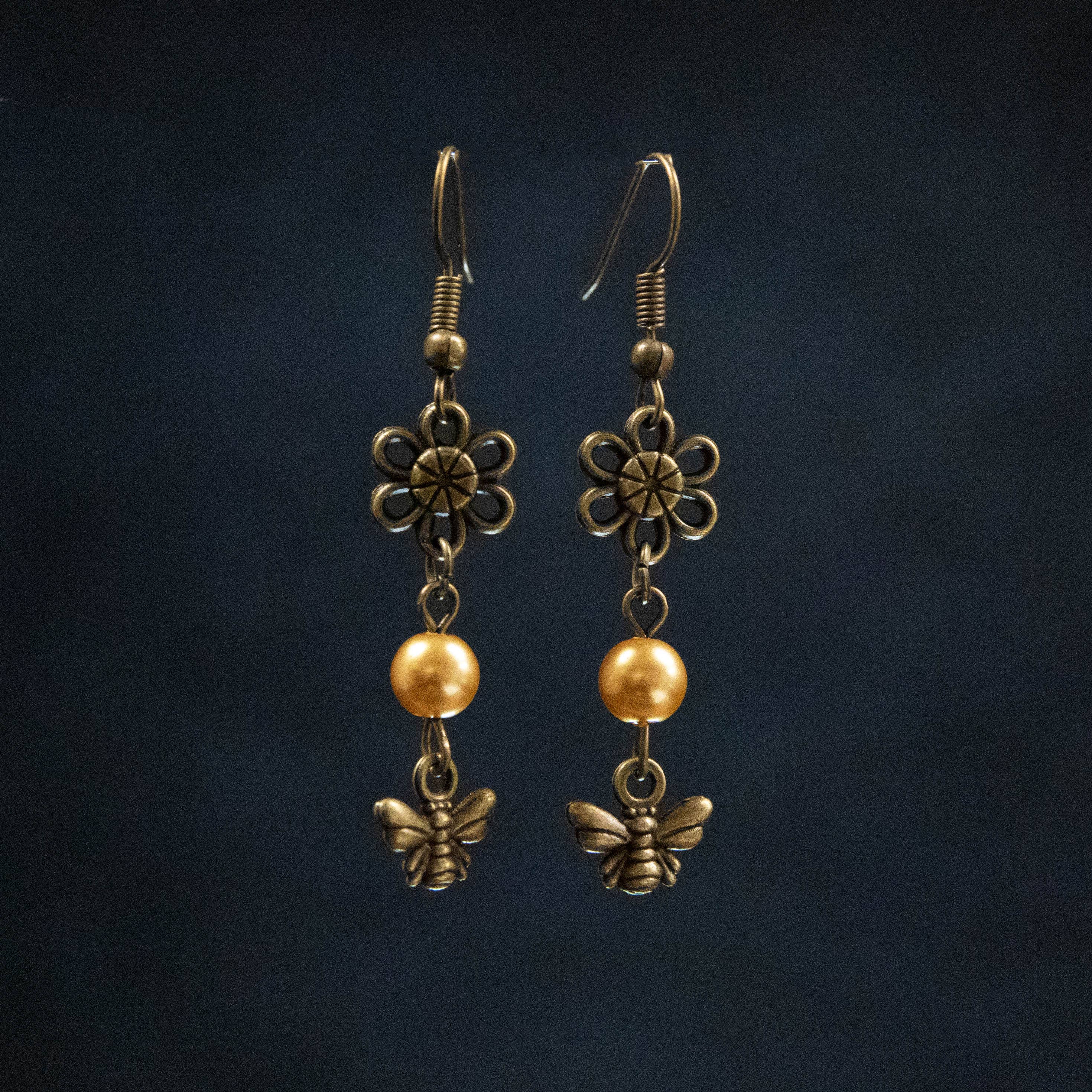 Bee and Flower Earrings
