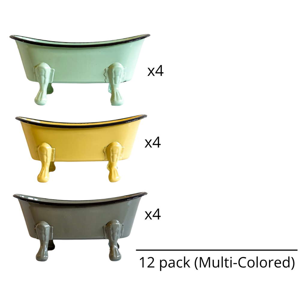 Antique Bathtub Soap Dish 12-Pack, White or Multi-Colored