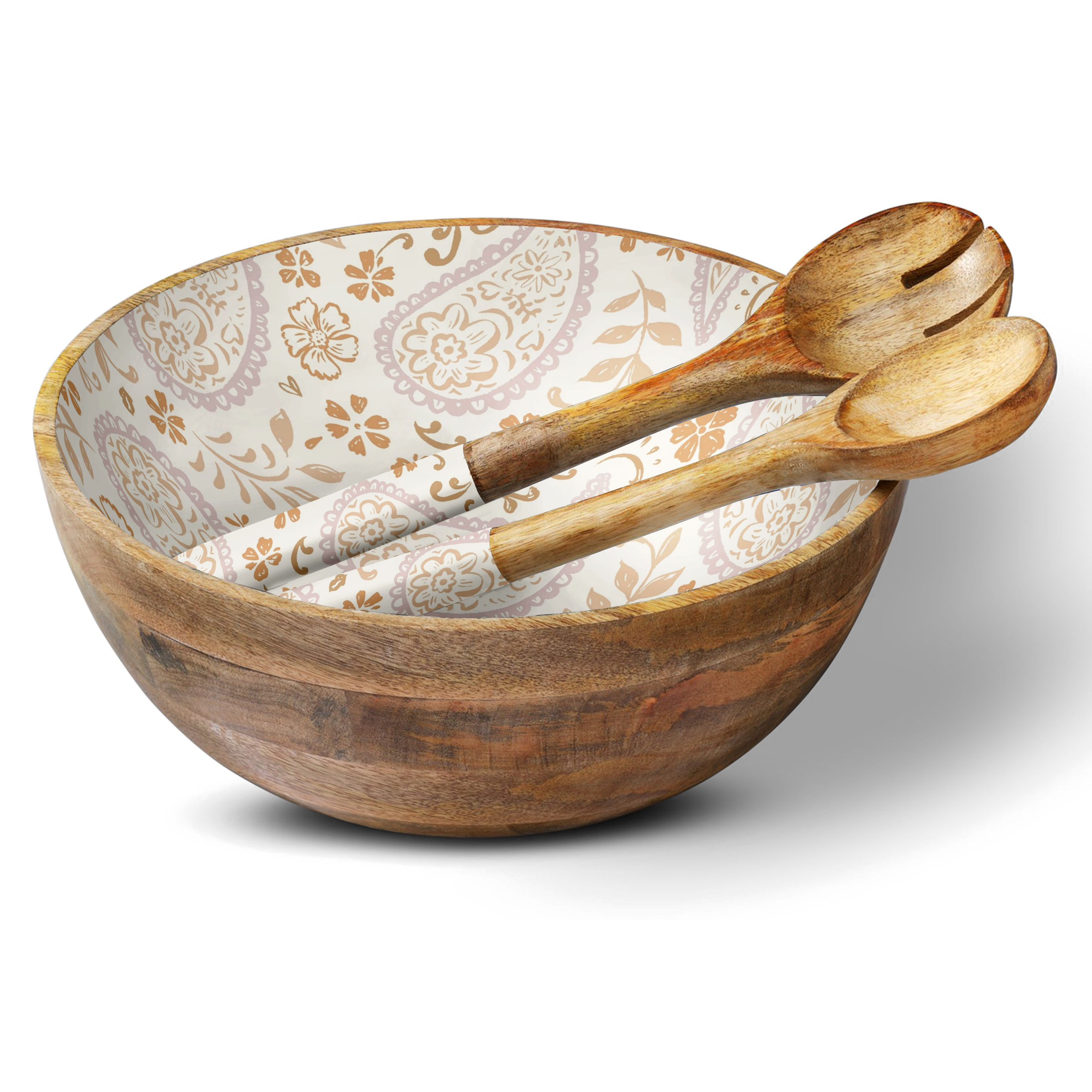 Neutral Paisley 12" Decorative Bowl