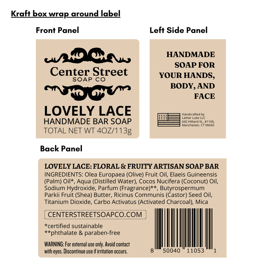 Lovely Lace Vegan Handmade Bar Soap - 4oz