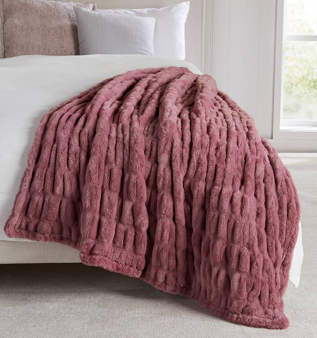 Luxury Heavyweight Ruched Throw Blankets 50" x 60"