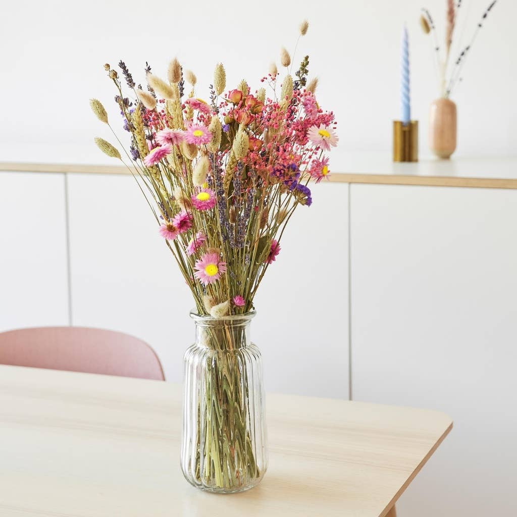 Dried Flowers Field Bouquet – Pink