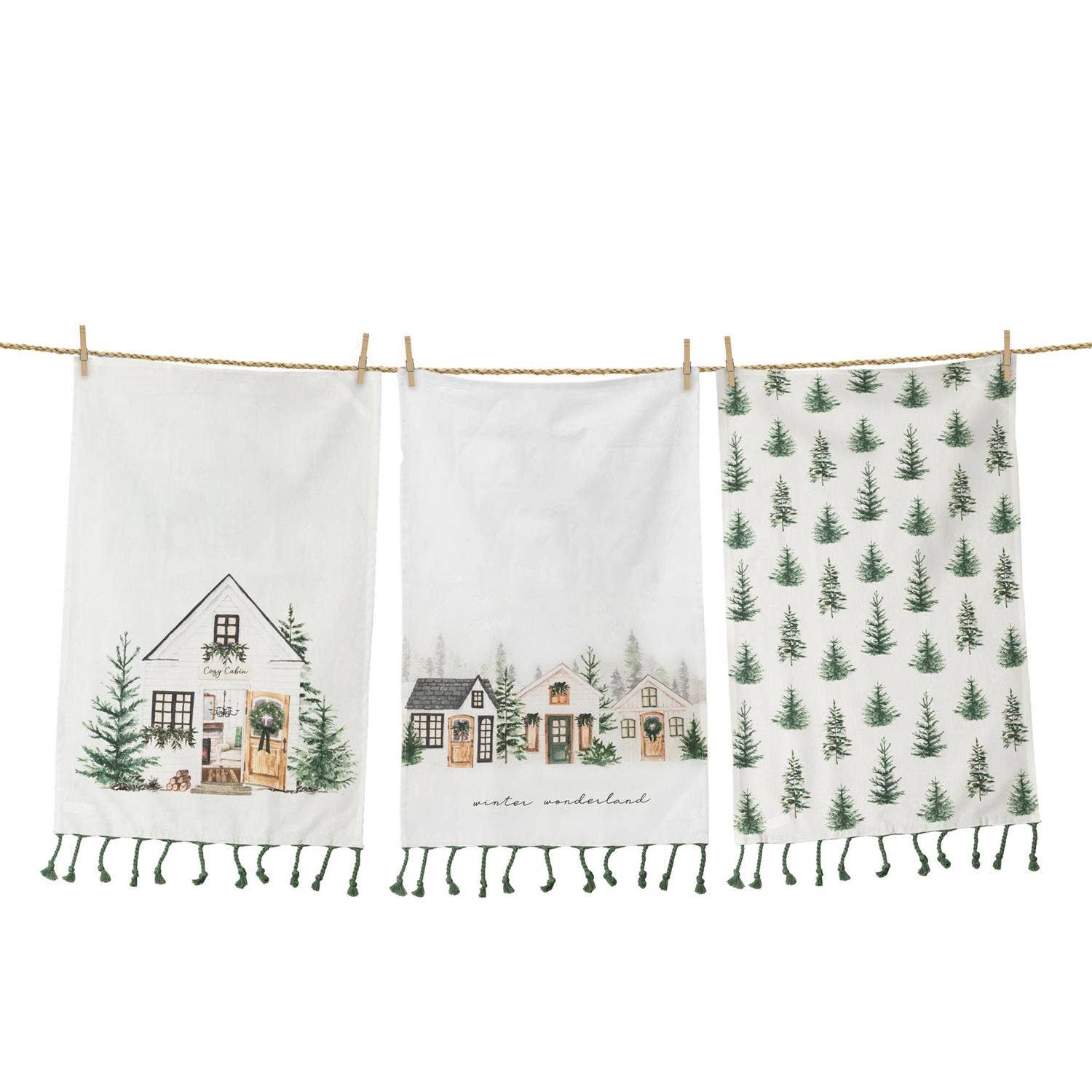 Tea Towels - Cozy Cottage Winter Wonderland (Pk/03 Ast)