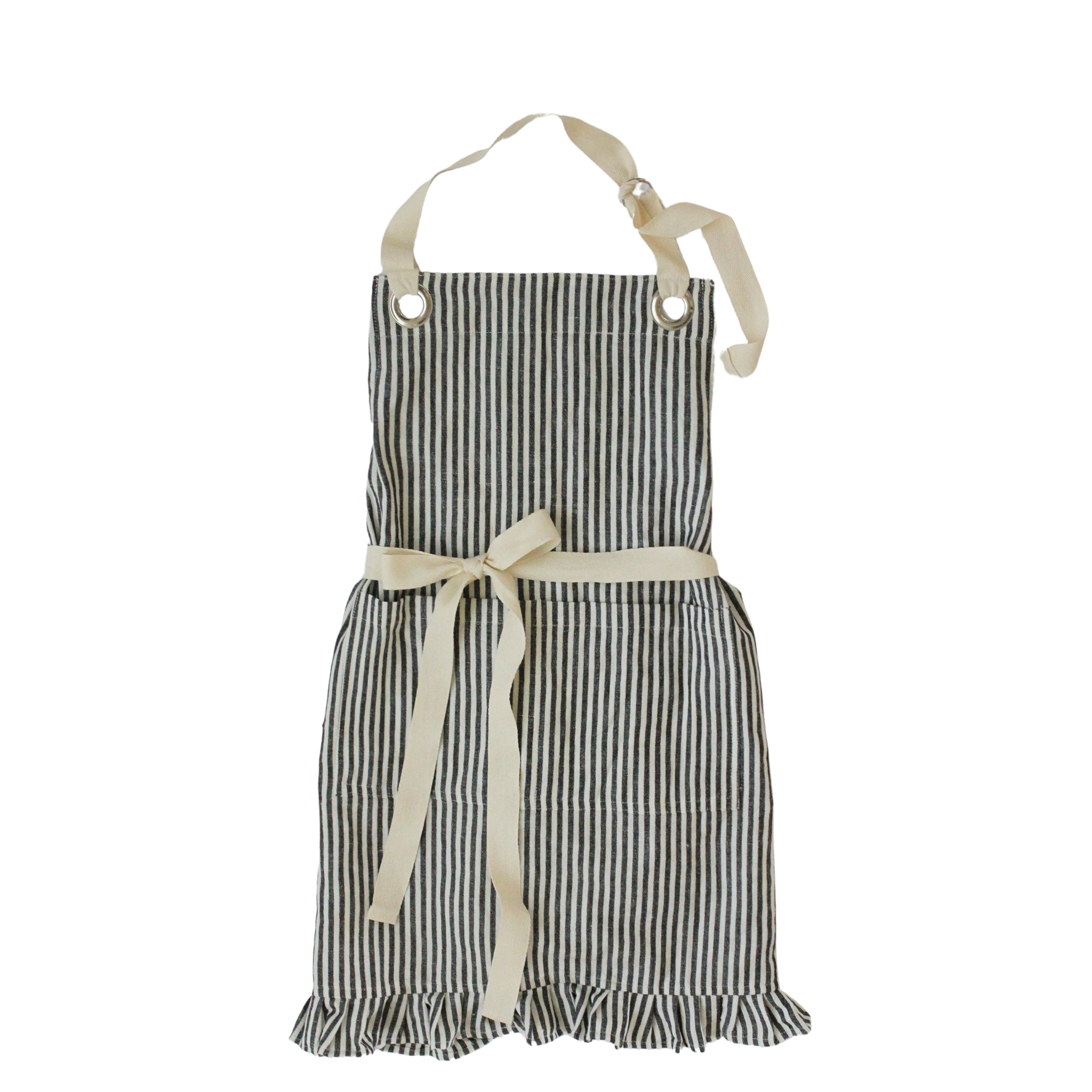 Ruffle Pin Stripe Apron