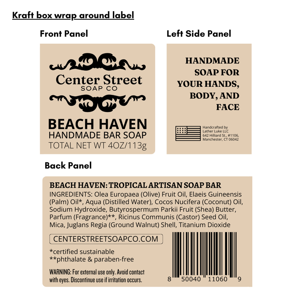Beach Haven Customizable Handmade Bar Soap - 4oz