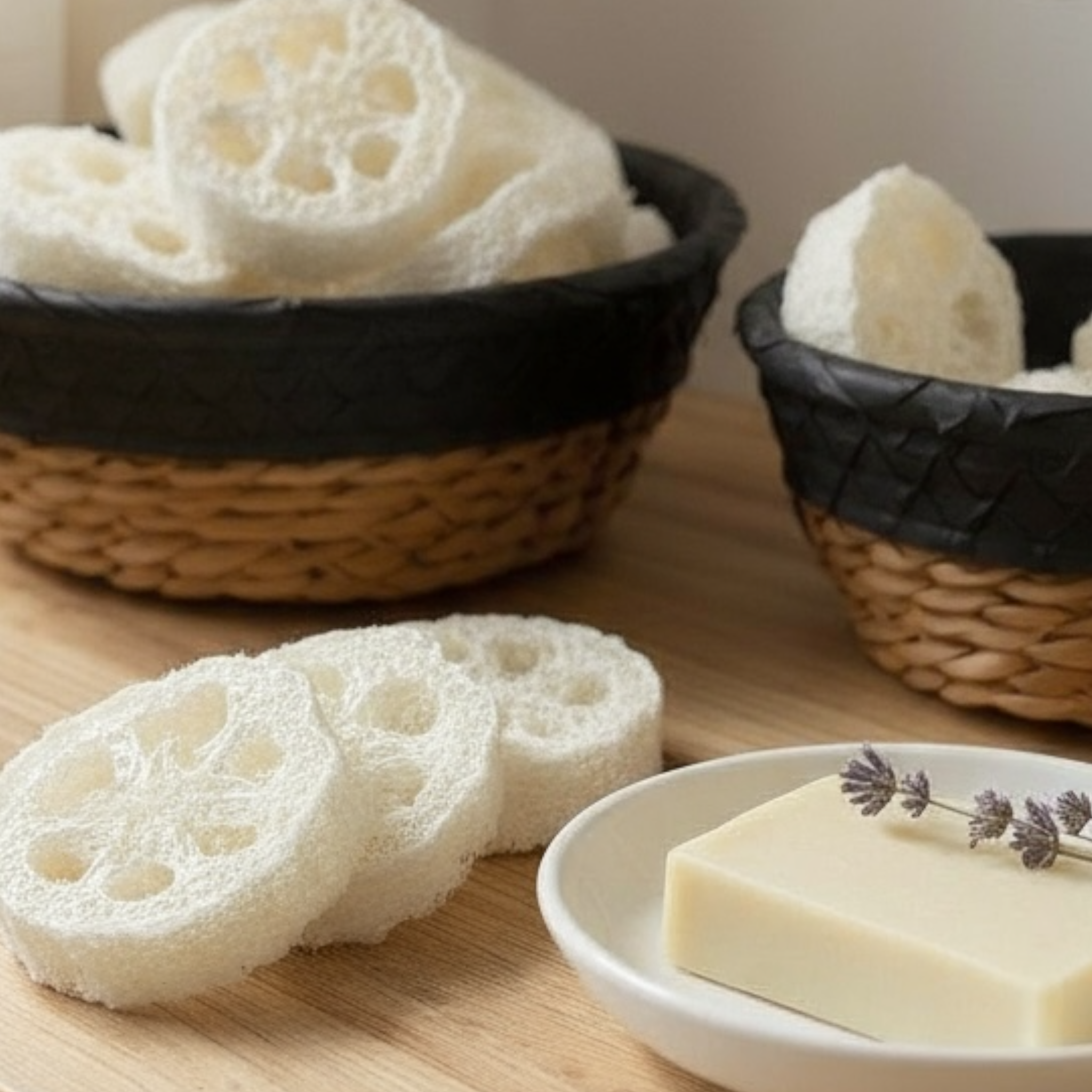 Natural Luffa Cuts – Eco-Friendly Exfoliating Sponge Discs