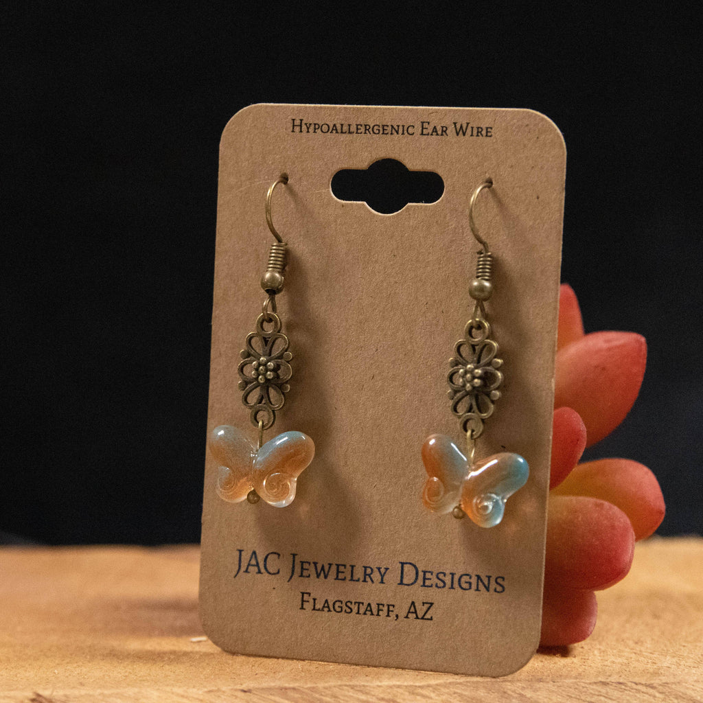 Two Toned Butterfly Earrings