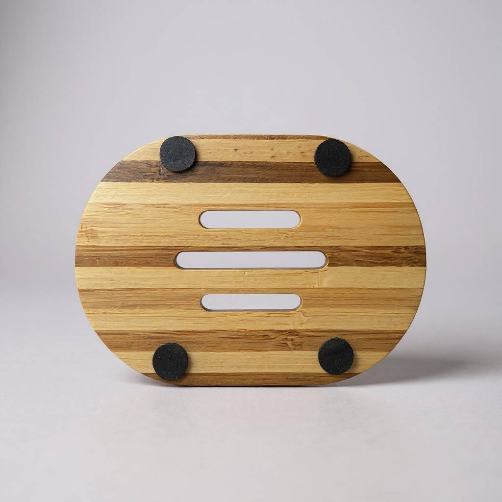 Eco-Friendly Bamboo Soap Dish – Self-Draining Wooden Holder