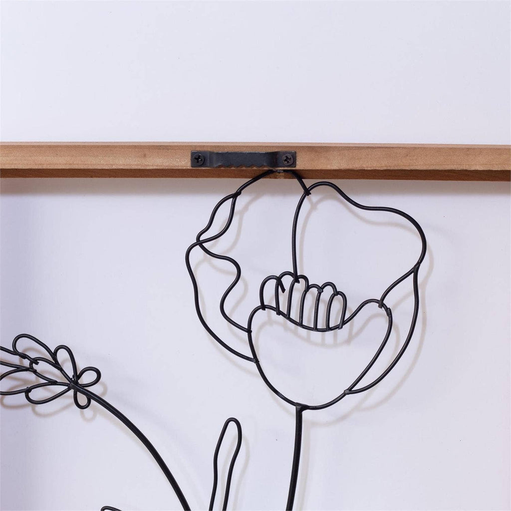 Framed Wire Flower Silhouettes (Pk/03 Ast)