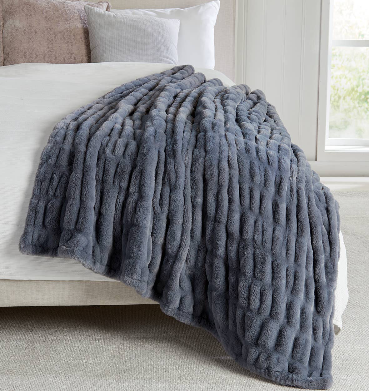 Luxury Heavyweight Ruched Throw Blankets 50" x 60"
