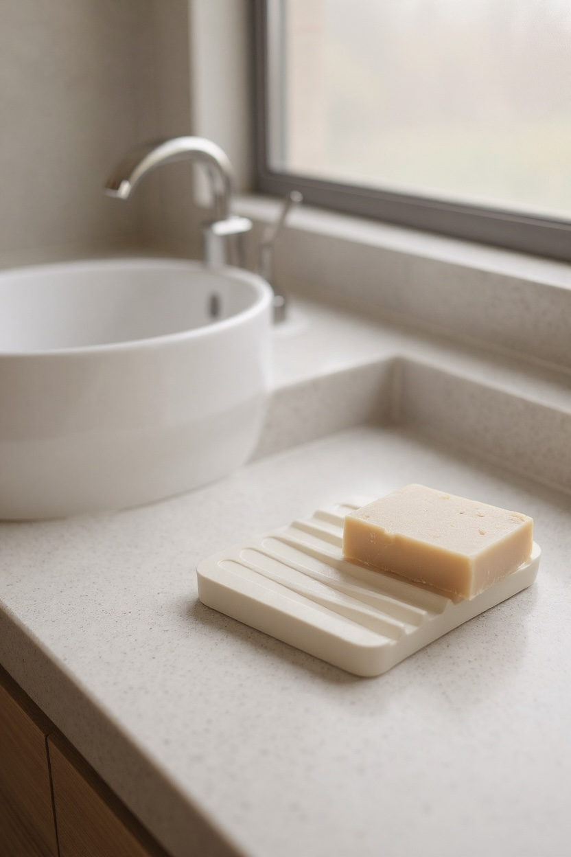 Self Draining Silicone Soap Dish: Modern Waterfall Design
