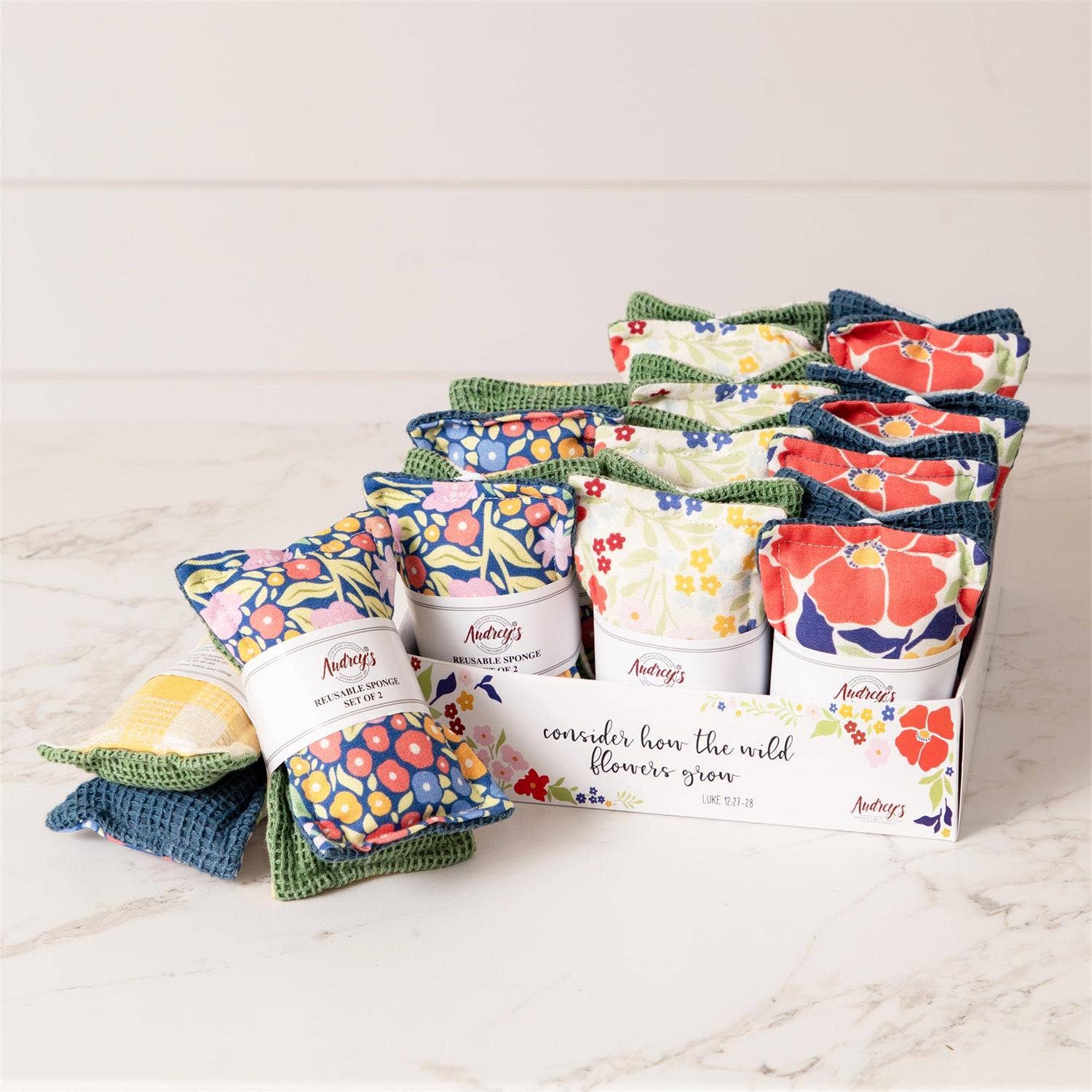 Reusable Fabric Sponges - Fun Floral Set