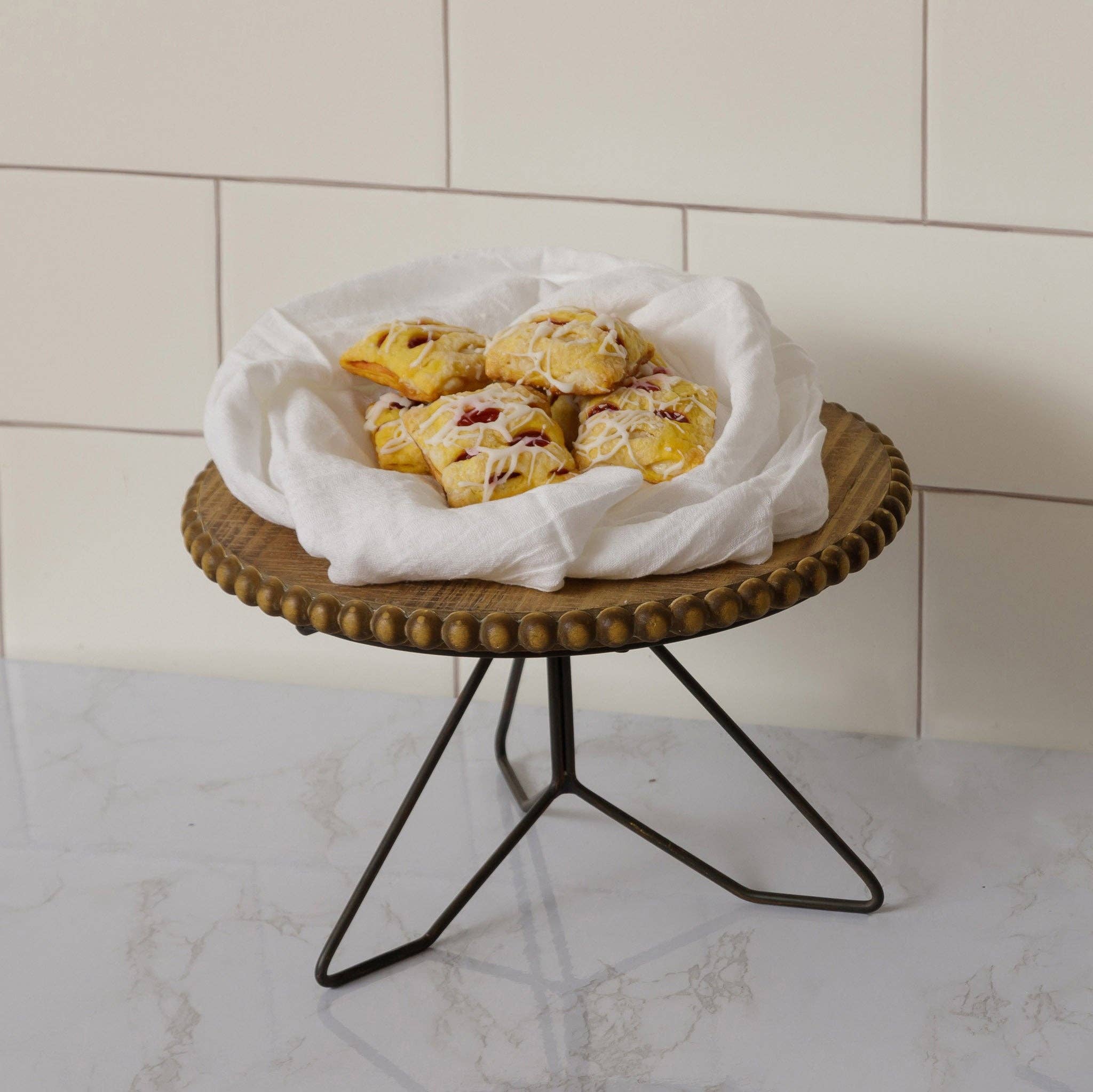 Beaded Wood Stand, Large (PC)