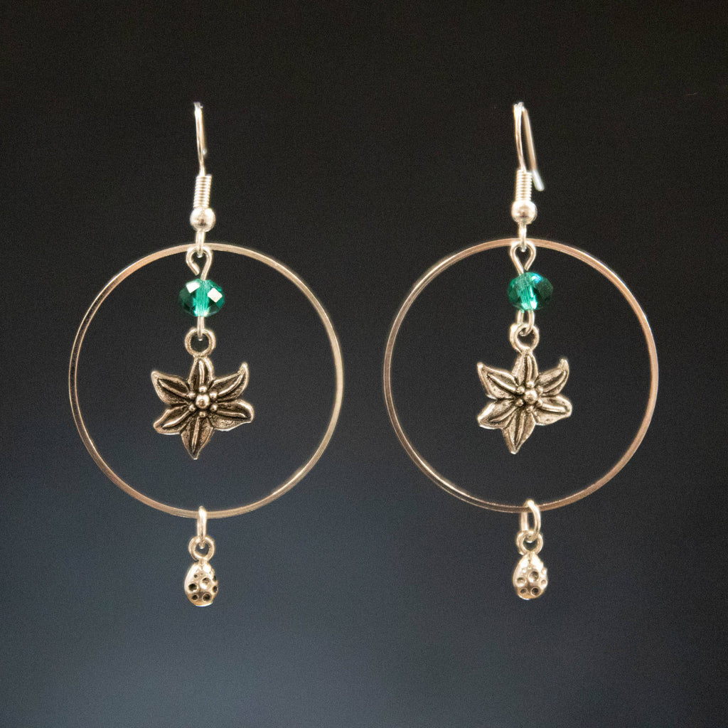 Floral Hoop Earrings