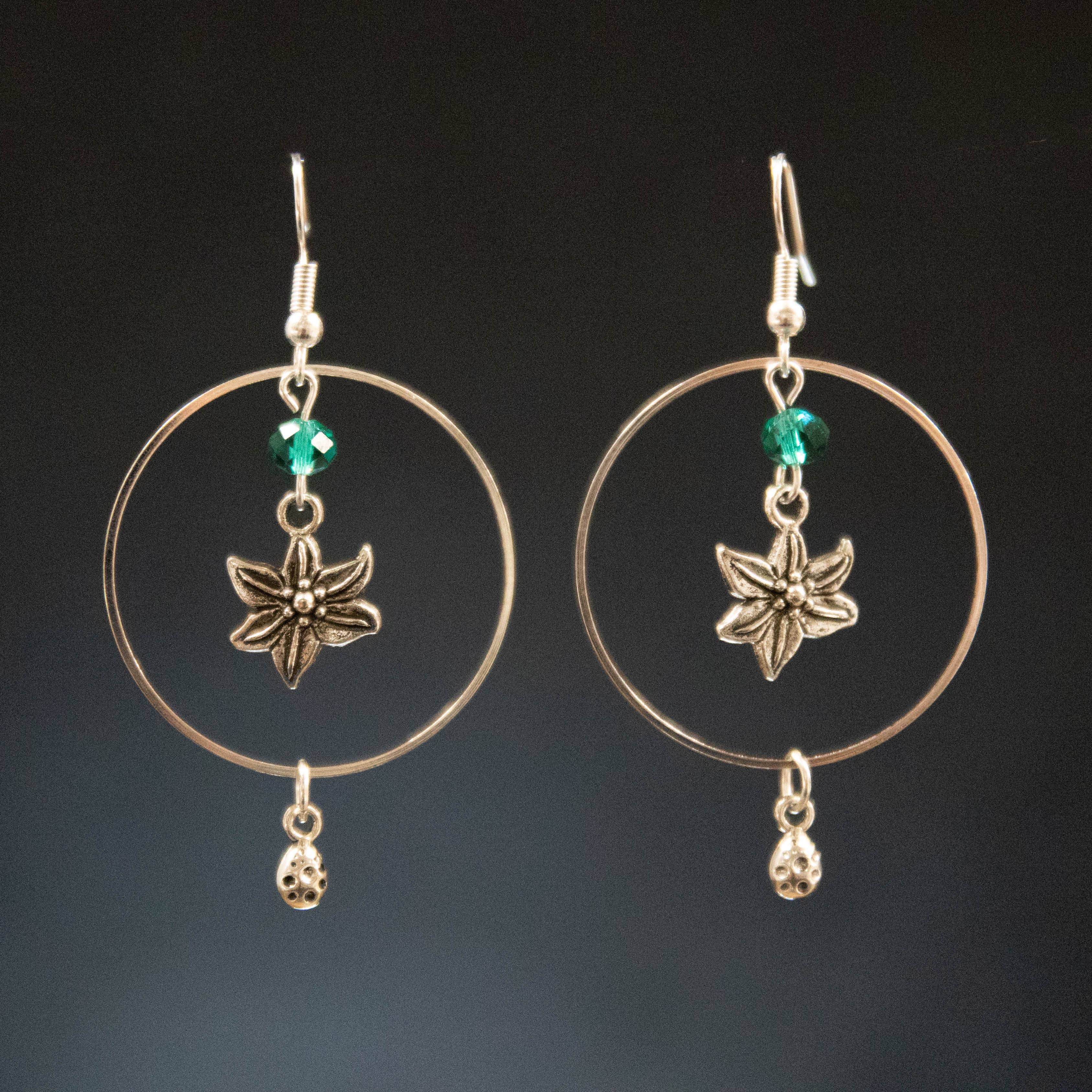 Floral Hoop Earrings