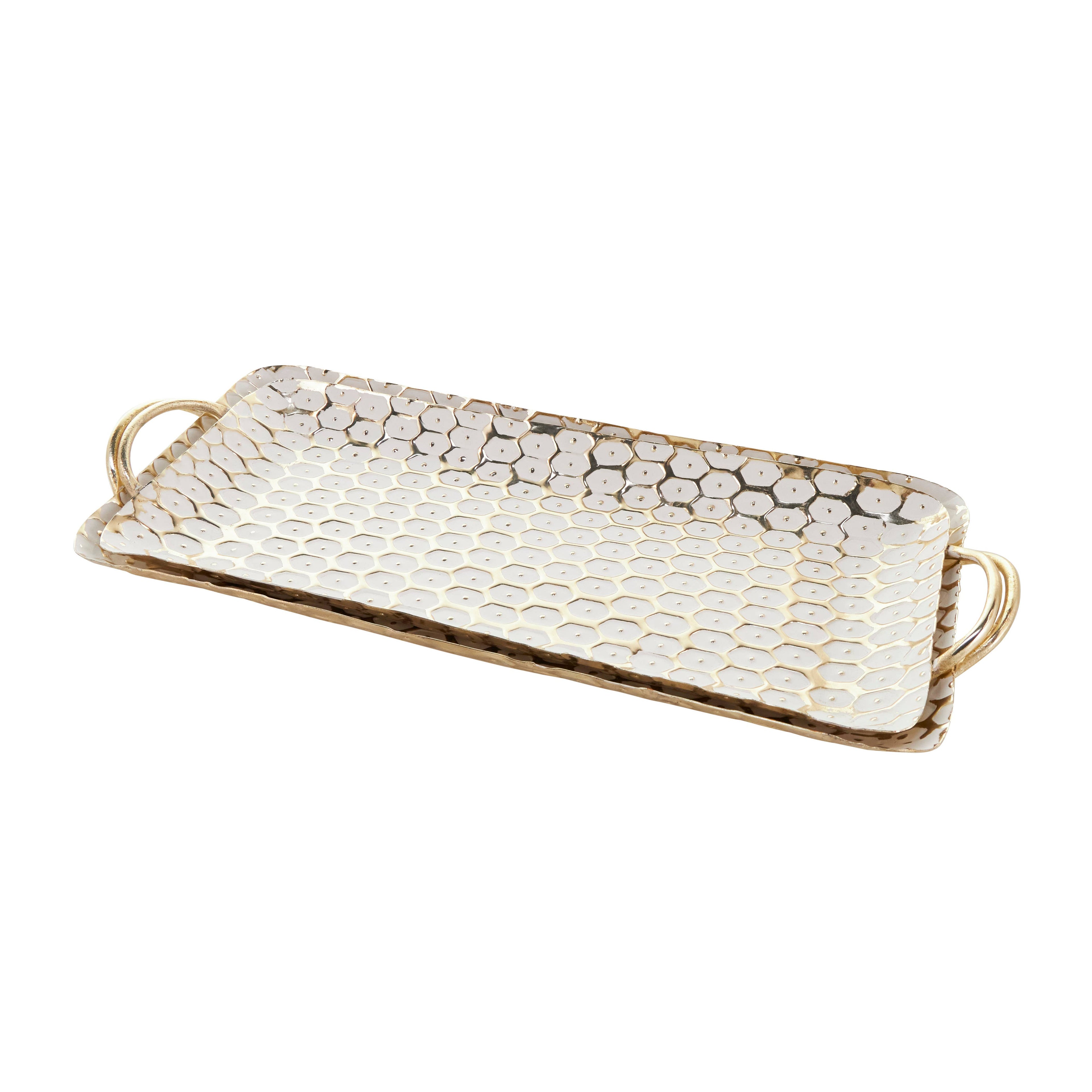 Glam Gold Metal Tray Set