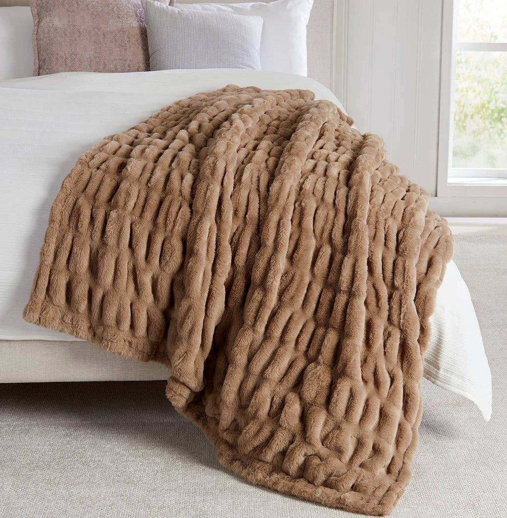 Luxury Heavyweight Ruched Throw Blankets 50" x 60"